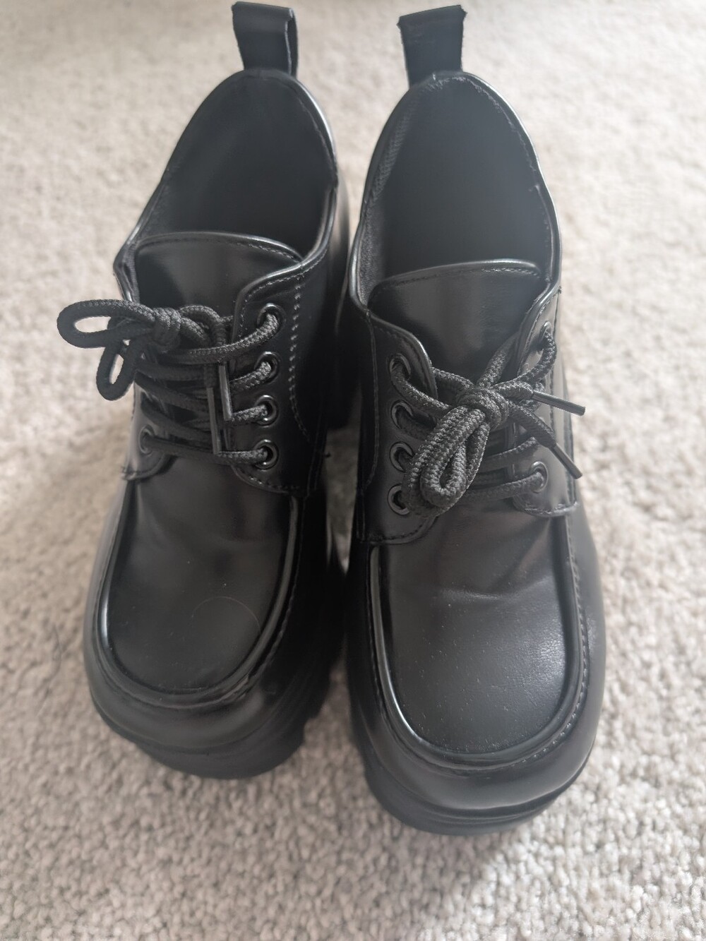 Black Platform Grunge Loafers - Picture 2 of 8